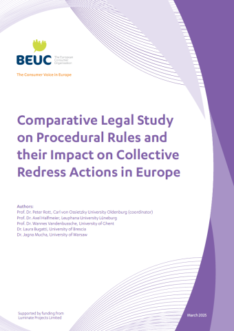 Comparative Legal Study on Procedural Rules and their Impact on Collective Redress Actions in Europe