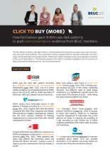 The fast fashion industry uses dark patterns (manipulative techniques) to prompt consumers into buying more and more clothing. This costs them money, exposes them to harmful chemicals, and has a major environmental and societal impact. SHEIN has rapidly emerged as the most egregious example of the use of dark patterns. The following research from BEUC members highlights how consumers are being deceived by these practices into overconsumption.